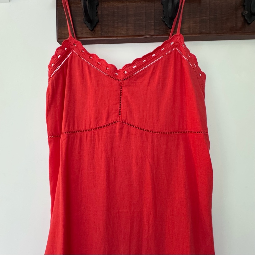 Linen-Blend Cami Midi Dress